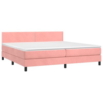 vidaXL Sommier à lattes de lit avec matelas et LED Rose 200x200 cm