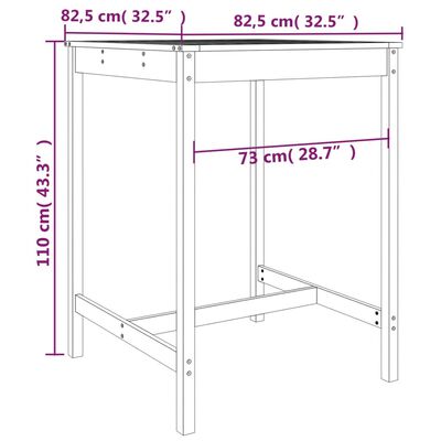 vidaXL Ensemble de bar de jardin 5 pcs gris bois de pin massif