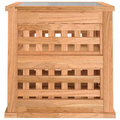 vidaXL Table de chevet 34x34x34 cm Bois massif de noyer