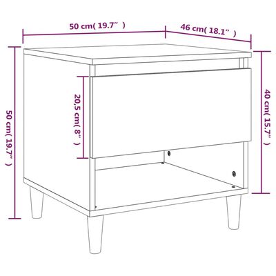 vidaXL Tables de chevet 2 pcs Sonoma gris 50x46x50cm Bois d’ingénierie