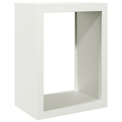 vidaXL Portant de bois de chauffage blanc 60x40x80 cm acier