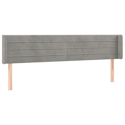 vidaXL Tête de lit à LED Gris clair 203x16x78/88 cm Velours