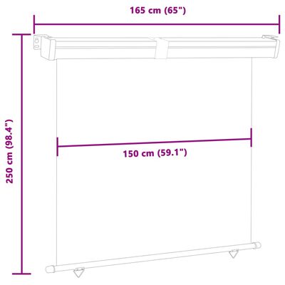 vidaXL Auvent latéral de balcon 165x250 cm Bleu