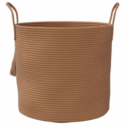 vidaXL Panier de rangement marron Ø40x35 cm coton