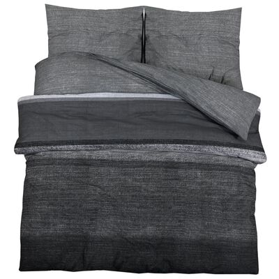 vidaXL Ensemble de housse de couette gris foncé 140x200 cm Coton