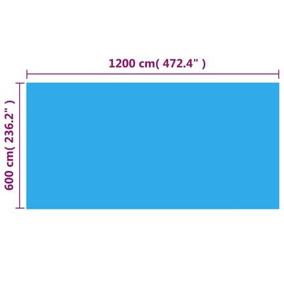 vidaXL Couverture de piscine rectangulaire 1200x600 cm PE Bleu