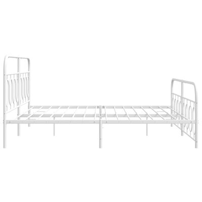 vidaXL Cadre de lit métal sans matelas et pied de lit blanc 183x213 cm