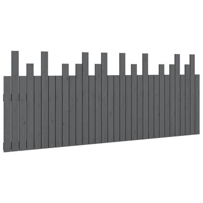 vidaXL Tête de lit murale Gris 204x3x80 cm Bois massif de pin