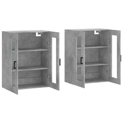 vidaXL Armoires murales 2 pcs gris béton bois d'ingénierie