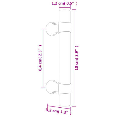 vidaXL Poignées d'armoire 10 pcs noir 64 mm acier inoxydable