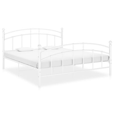 vidaXL Cadre de lit sans matelas blanc métal 180x200 cm