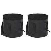 vidaXL Seaux pliables 2 pcs noir 20 L PVC