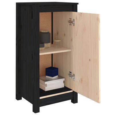 vidaXL Buffets 2 pcs noir 39x35x80 cm bois massif de pin