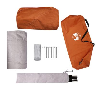 vidaXL Tente de camping à dôme 2 personnes gris et orange imperméable