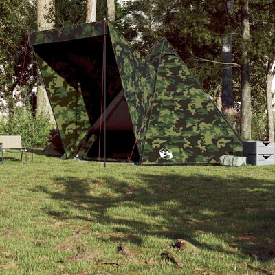 vidaXL Tente familiale tipi 6 personnes camouflage imperméable