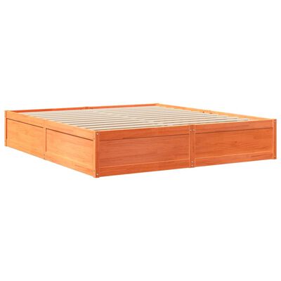 vidaXL Cadre de lit sans matelas cire marron 180x200cm bois pin massif