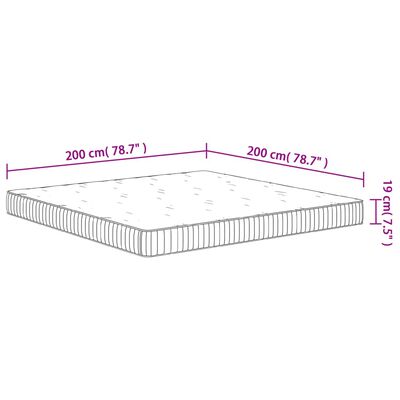 vidaXL Matelas à ressorts ensachés moyen 200x200 cm