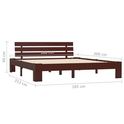 vidaXL Cadre de lit sans matelas marron foncé 140x200 cm pin massif