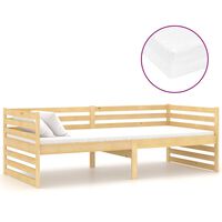 vidaXL Lit de repos avec matelas 90x200 cm Bois de pin massif