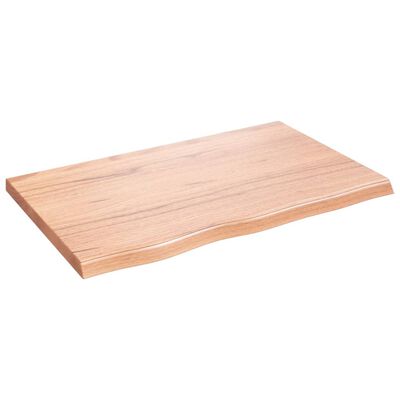 vidaXL Dessus de table marron clair bois chêne massif traité