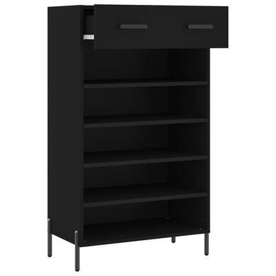 vidaXL Armoire à chaussures noir 60x35x105 cm bois d'ingénierie