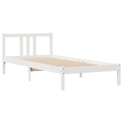 vidaXL Cadre de lit sans matelas blanc 90x200 cm bois de pin massif