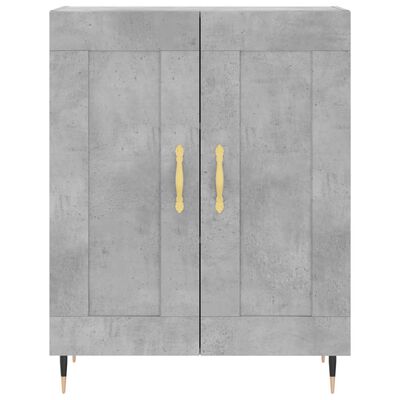 vidaXL Buffet gris béton 69,5x34x90 cm bois d'ingénierie