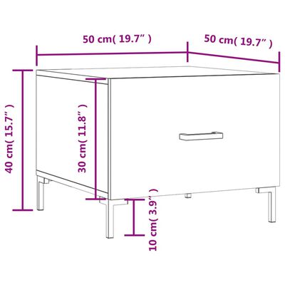 vidaXL Table basse Sonoma gris 50x50x40 cm Bois d'ingénierie