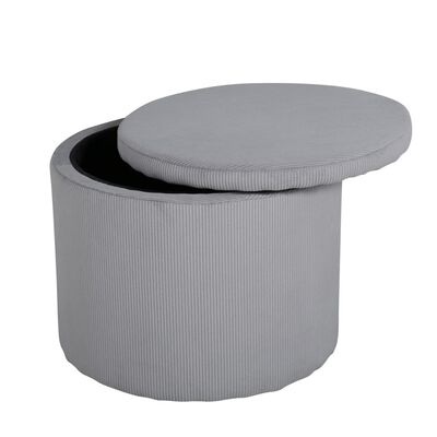 Venture Home Pouf Dunken 51x51x43 cm Velours côtelé Gris