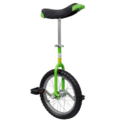 vidaXL Monocycle ajustable vert 16 pouces