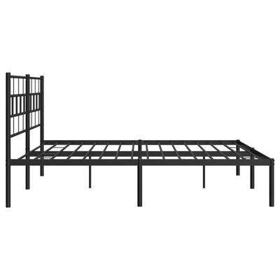 vidaXL Cadre de lit métal sans matelas avec tête de lit noir 183x213cm