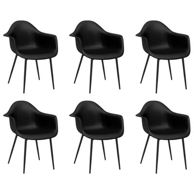 vidaXL Chaises à manger lot de 6 noir PP