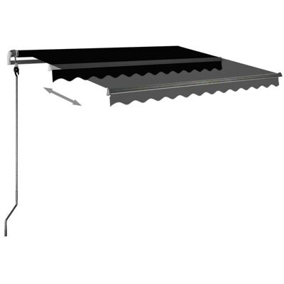 vidaXL Auvent manuel rétractable sur pied 300x250 cm Anthracite