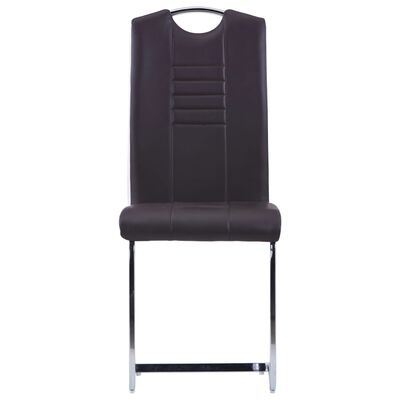 vidaXL Chaises à manger cantilever lot de 2 marron similicuir