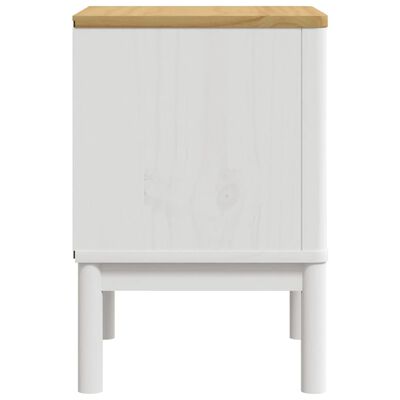 vidaXL Table de chevet FLORO blanc 45x39x57 cm bois de pin massif