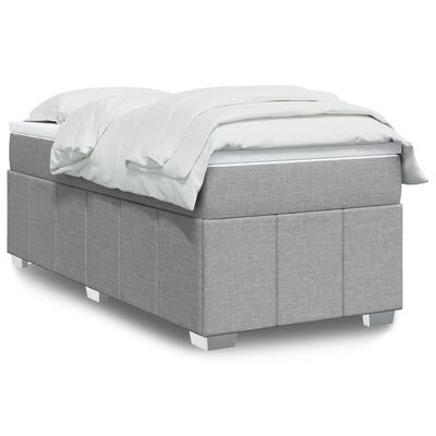 vidaXL Sommier à lattes de lit avec matelas Gris clair 100x200cm Tissu