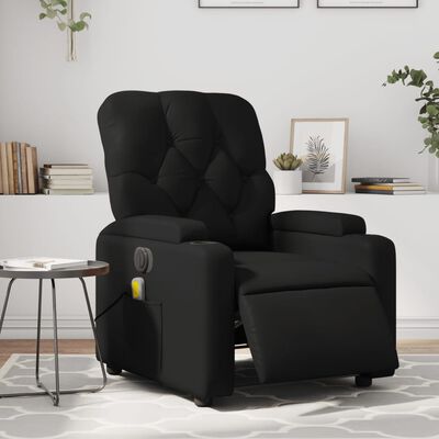 vidaXL Fauteuil de massage inclinable électrique noir similicuir