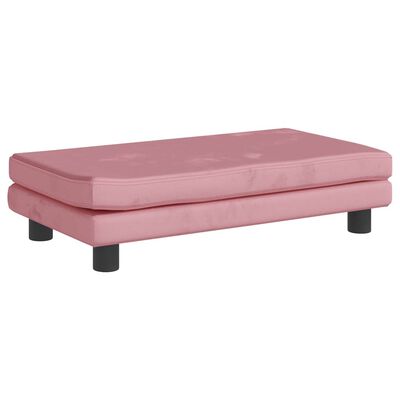 vidaXL Canapé avec repose-pied pour enfants rose 100x50x30 cm velours