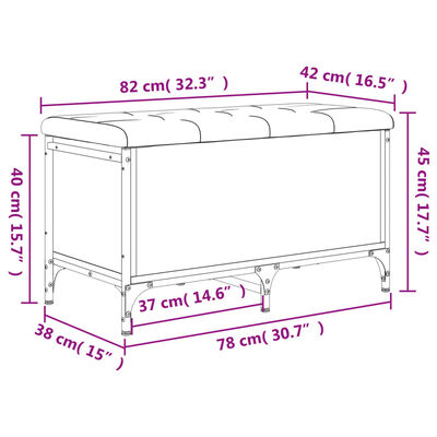 vidaXL Banc de rangement chêne sonoma 82x42x45 cm bois d'ingénierie