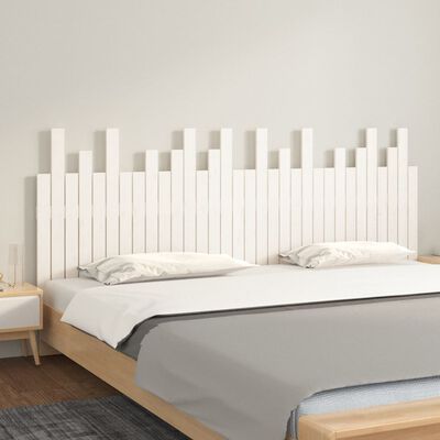 vidaXL Tête de lit murale Blanc 204x3x80 cm Bois massif de pin