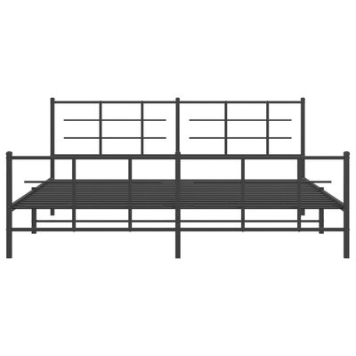 vidaXL Cadre de lit métal sans matelas avec pied de lit noir 200x200cm