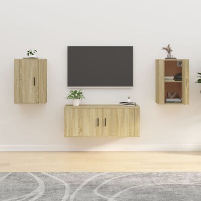 vidaXL Meubles TV muraux 2 pcs Chêne sonoma 40x34,5x60 cm