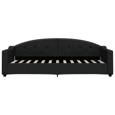 vidaXL Lit de jour avec matelas noir 80x200 cm tissu