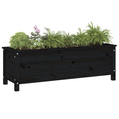 vidaXL Lit surélevé de jardin noir 119,5x40x39 cm bois de pin massif