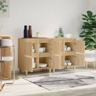 vidaXL Buffets 2 pcs chêne sonoma 60x35x70 cm bois d'ingénierie