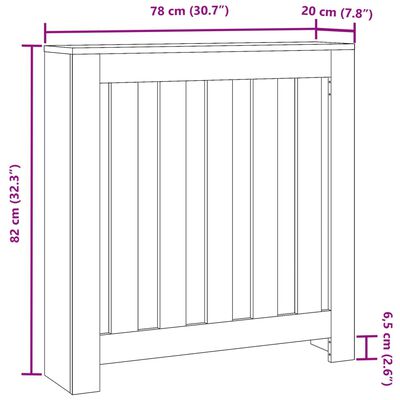 vidaXL Cache-radiateur chêne artisanal 78x20x82 cm bois d'ingénierie