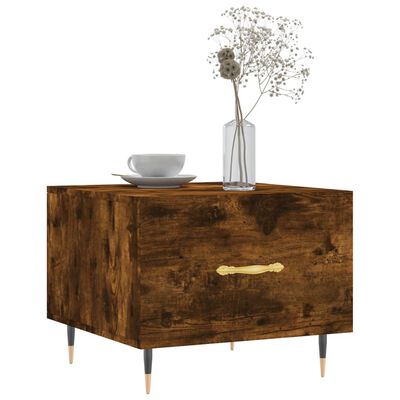 vidaXL Table basse Chêne fumé 50x50x40 cm Bois d'ingénierie