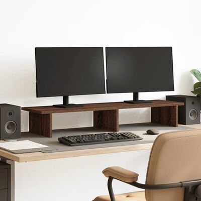 vidaXL Support de moniteur chêne marron 100x27x15 cm bois d'ingénierie