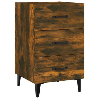 vidaXL Table de chevet chêne fumé 40x40x66 cm bois d'ingénierie