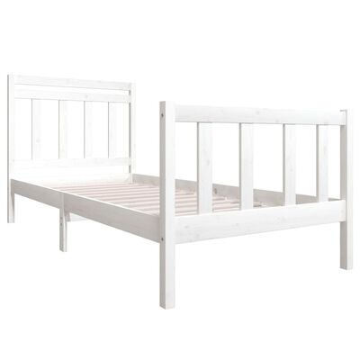 vidaXL Cadre de lit sans matelas blanc bois massif 100x200 cm